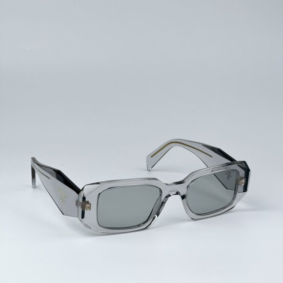 Prada PR17WS 12R30B BRAND NEW Sunglasses Transparent Grey Rectangle Unisex - Picture 7 of 12